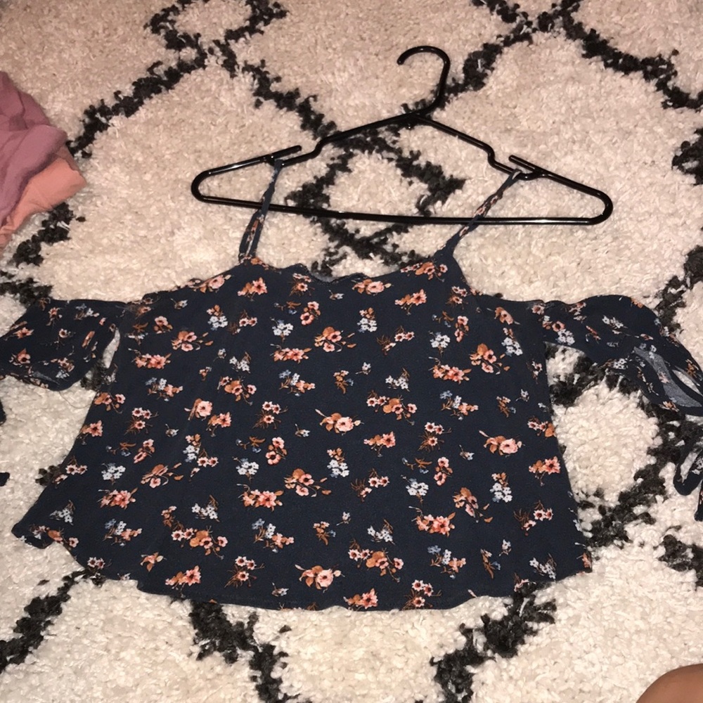 Floral off the shoulder shirt